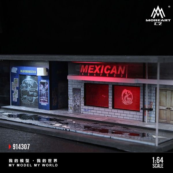  Hộp trưng bày mô phỏng khung cảnh Cyberpunk Series có đèn - mica 30cm x 15cm x 8.5cm tỉ lệ 1:64 MoreArt MO914307 