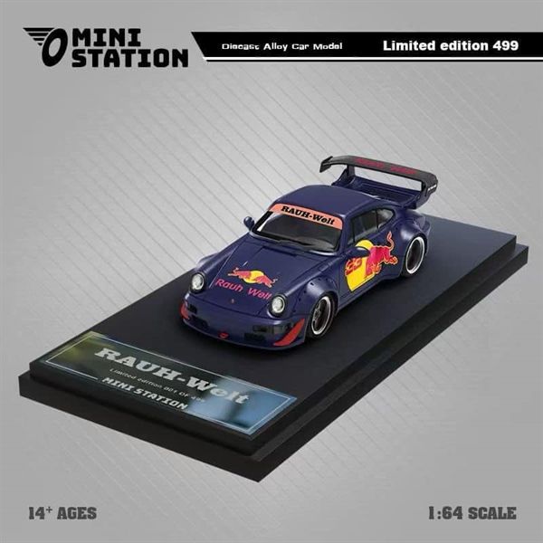  Mô hình xe Porsche RWB 964 Red Bull #33 1:64 Mini Station MS640877 