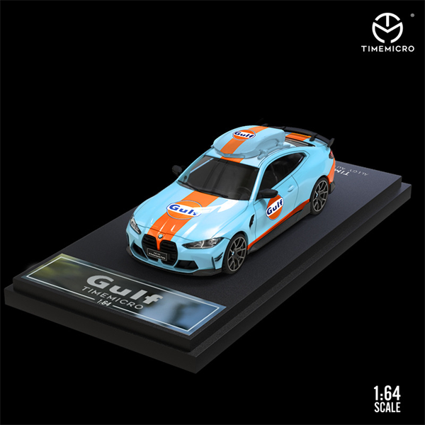  Mô hình xe BMW M4 Gulf, Pink Pig box camping tỉ lệ 1:64 Time micro 