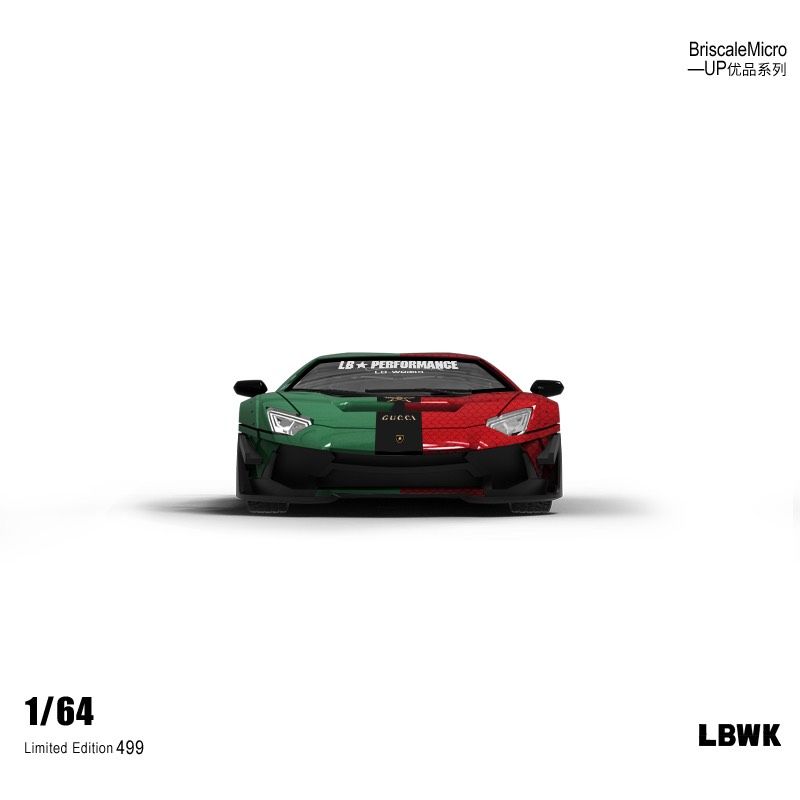  Mô hình xe Lamborghini Aventador LP700-4 2.0 Gucci Red & green Limited 499pcs tỉ lệ 1:64 Briscale Micro BSC 