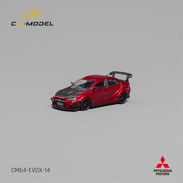  Mô hình xe Mitsubishi Lancer EVOX Varis Metallic Red tỉ lệ 1:64 CM model CM64-EVOX-14 