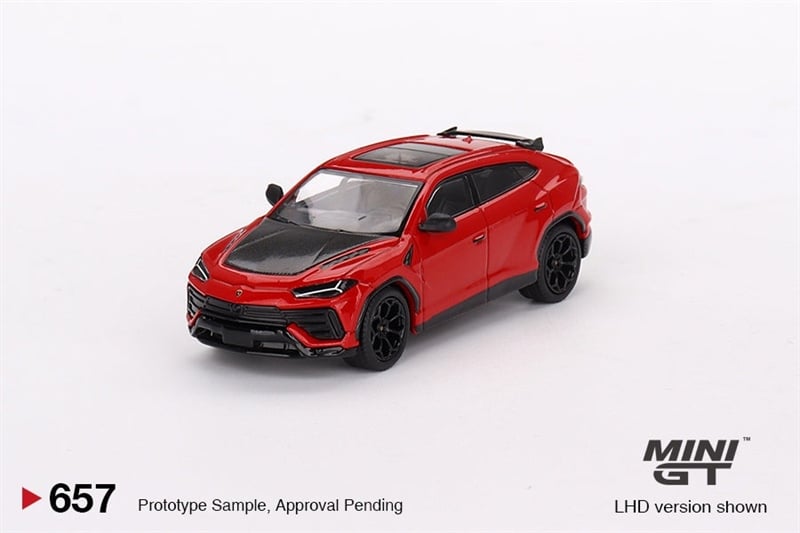  Mô hình xe Lamborghini Urus Perfomante Rosso Mars bản card tỉ lệ 1:64 MiniGT MGT00657 