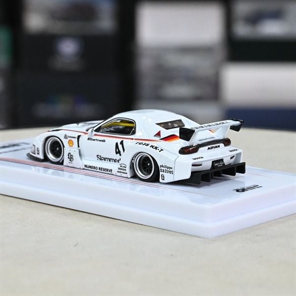  Mô hình xe Mazda RX7 (FD3S) LB-SUPER SILHOUETTE white tỉ lệ 1:64 Inno64 model IN64-LBWK-RX7-02 