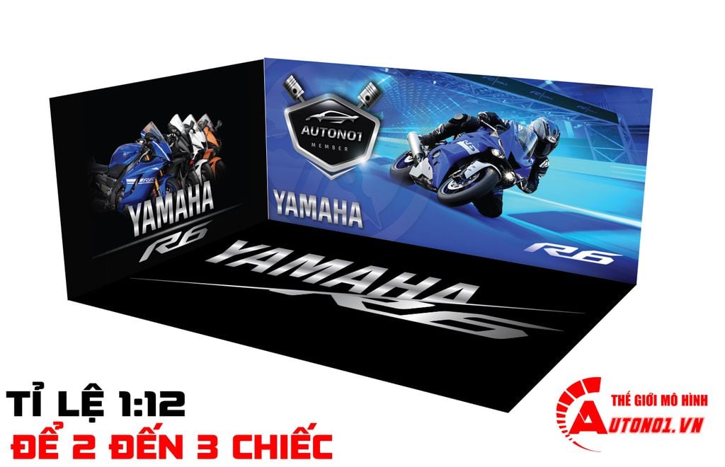 DIORAMA 1:12 SHOWROOM YAMAHA YZF R6 2020 35X24X15CM PK209