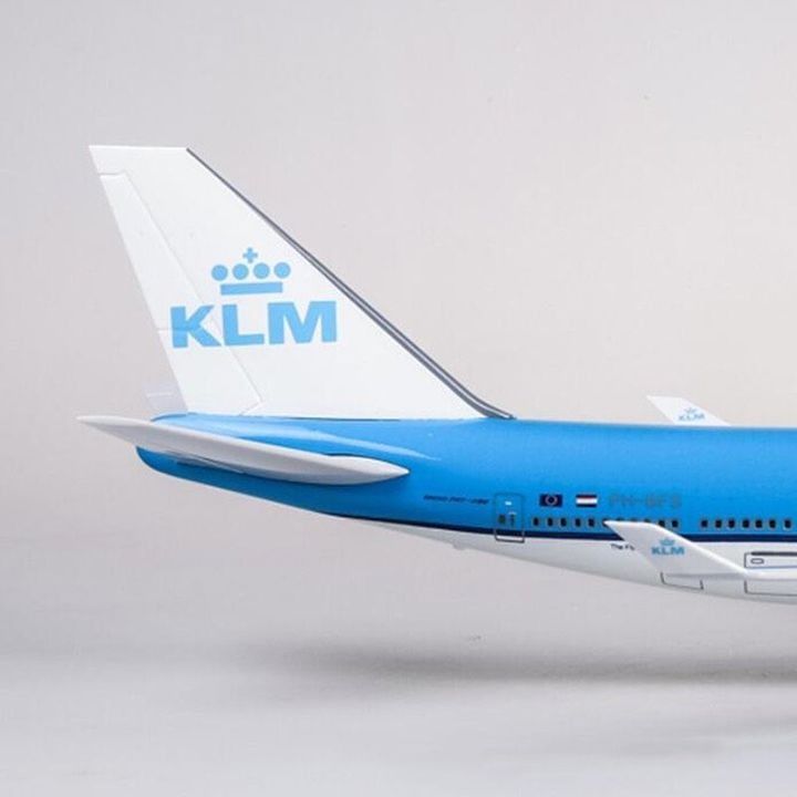  Mô hình máy bay KLM Royal Dutch Airlines Boeing B747 1:130 có đèn led tự động theo tiếng vỗ tay hoặc chạm MB47032 