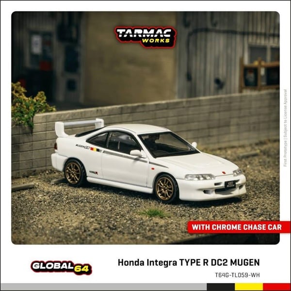 Mô hình xe Honda Integra TYPE R DC2 MUGEN, Championship White tỉ lệ 1:64 Tarmac Works T64G-TL059-WH 