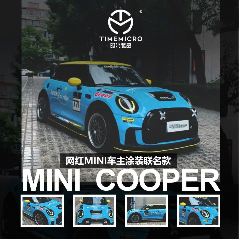  Mô hình xe Mini Cooper Yellow blue Internet Celebrity 