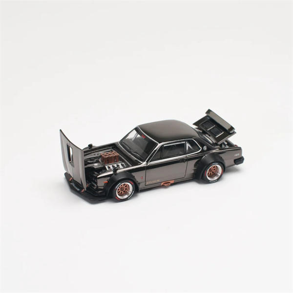  Mô hình xe Skyline GT-R V8 Drift (Hakosuka) Dark Chrome tỉ lệ 1:64 Poprace PR640097 