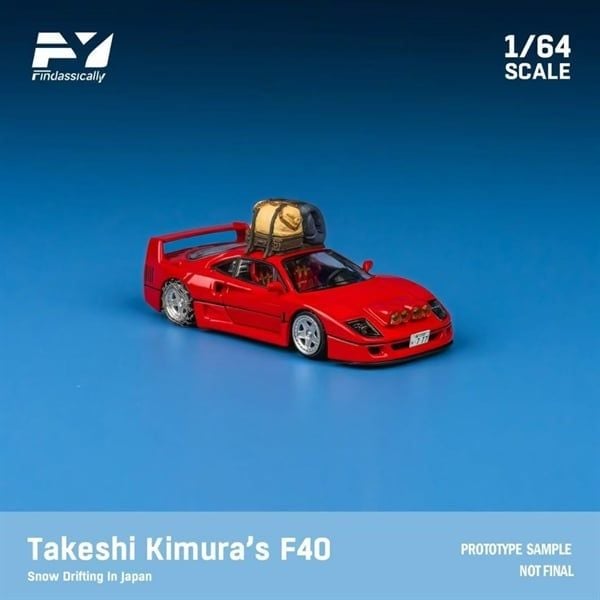  Mô hình xe Ferrari F40 Takeshi Kimura's edition tỉ lệ 1:64 Fy model Finclassically OT64232 