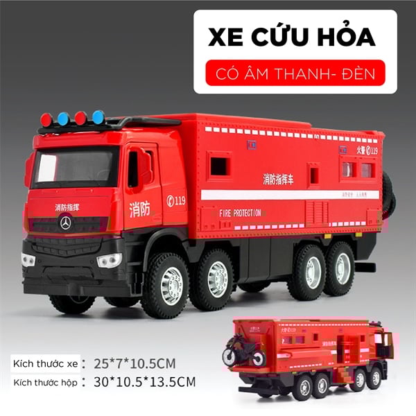  Mô hình xe ô tô cứu hộ Mercedes Benz Off road Across 8x8 có xe đi kèm - full open - âm thanh - đèn tỉ lệ 1:32 Newao model OT32047 