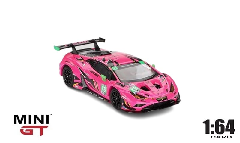  Mô hình xe Lamborghini Huracán GT3 EVO2 #83 Iron Dames 2023 IMSA Daytona 24 Hrs bản card tỉ lệ 1:64 MiniGT x Mijio MGT00772-MJ 