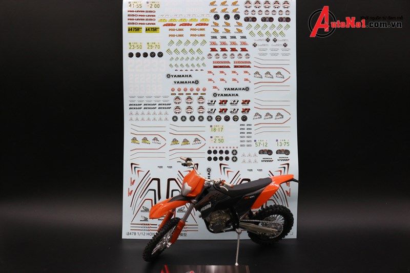 DECAL NƯỚC HONDA YAMAHA DUNLOP MONSTER 1:12 DC142