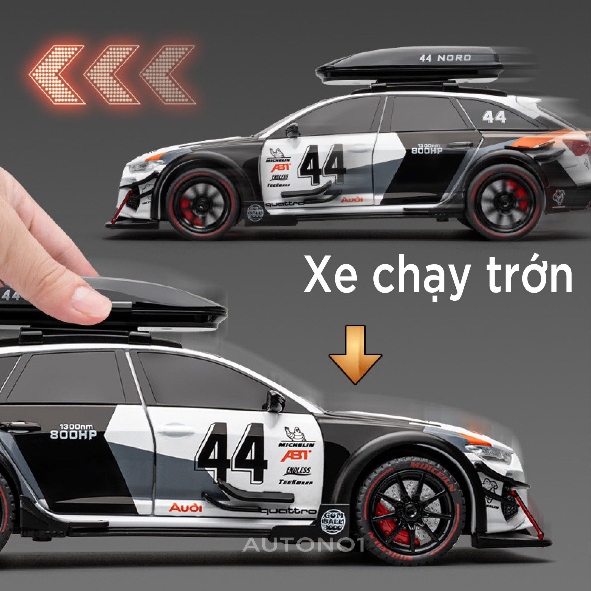  Mô hình xe đua Audi RS6 DTM 56 box camping full open tỉ lệ 1:24 Chezhi OT025 