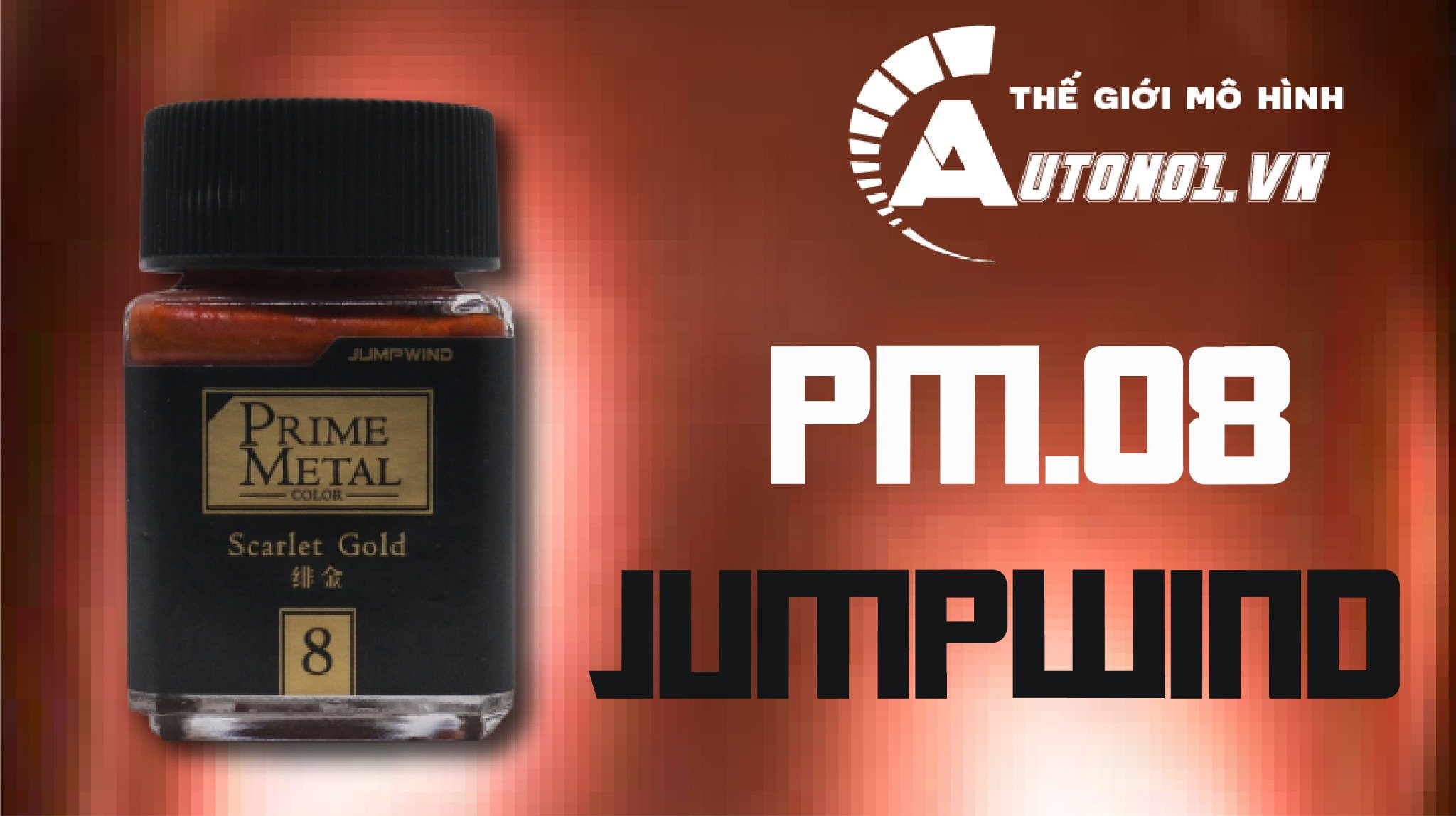  Lacquer pm08 scarlet gold - prime metal sơn mô hình màu đỏ ánh kim Jumpwind PM08 