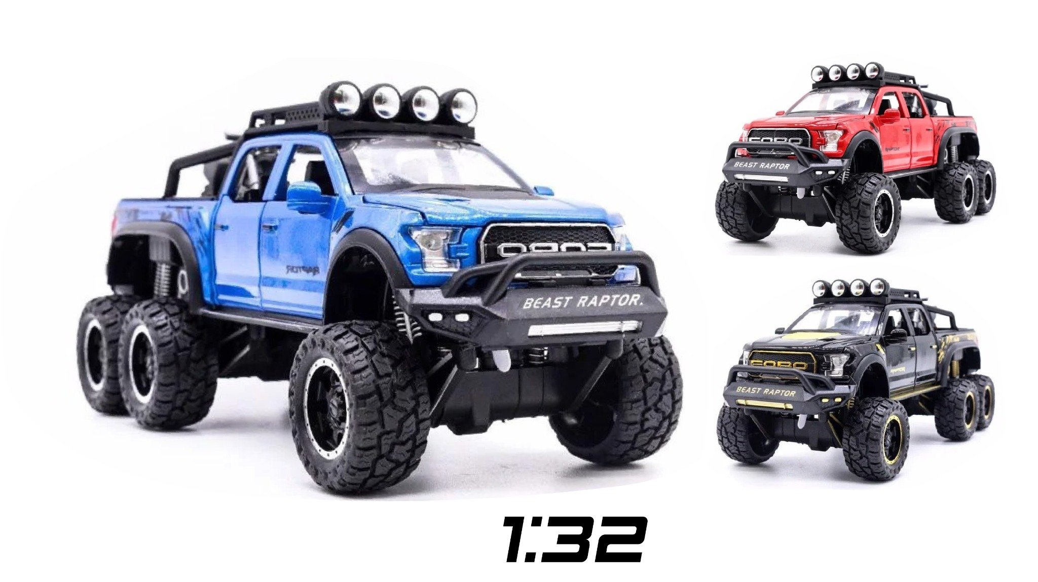  Mô hình xe Ford Beast Raptor F150 Offroad tỉ lệ 1:28 Chezhi 32129 6000 