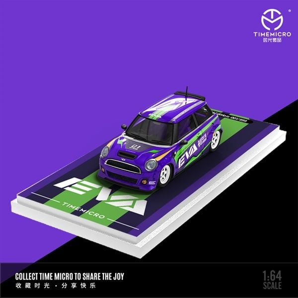  Mô hình xe MINI COOPER-Purple EVA tỉ lệ 1:64 Time Micro TM643637 