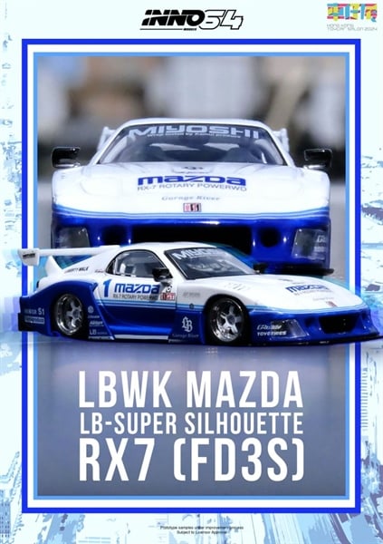  Mô hình xe Mazda RX7 (FD3S) LB-Super Silhouette Hong Kong Toy Car Salon 2024 tỉ lệ 1:64 Inno64 model 