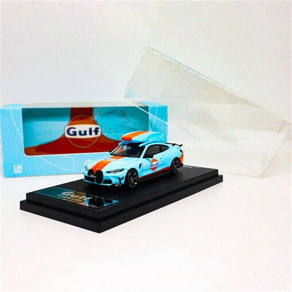  Mô hình xe BMW M4 Gulf, Pink Pig box camping tỉ lệ 1:64 Time micro 