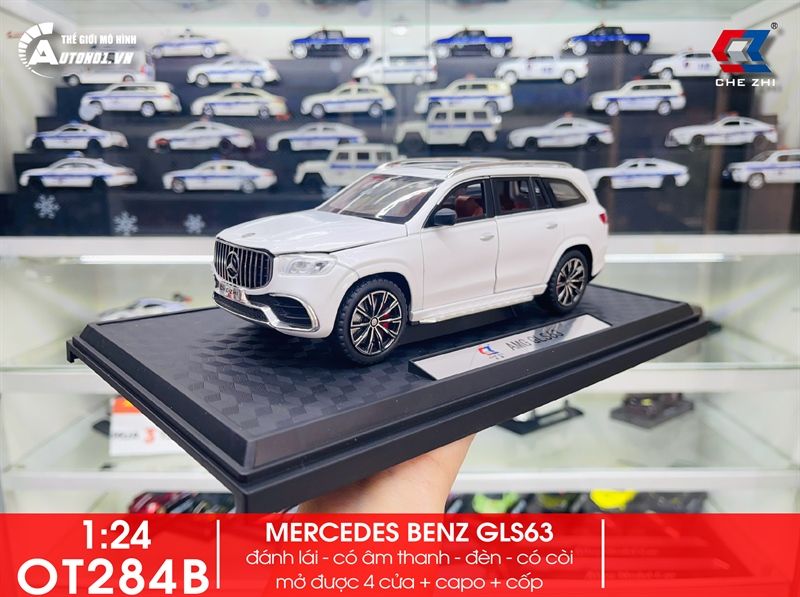  Mô hình xe Mercedes - Benz GLS63 AMG full open - đánh lái tỉ lệ 1:24 Chezhi CZ134P OT24070 