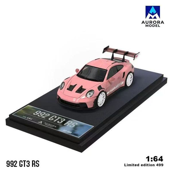  Mô hình xe Porsche 992 GT3 RS Diecast model Pink tỉ lệ 1:64 AURORA MODEL AM644641 