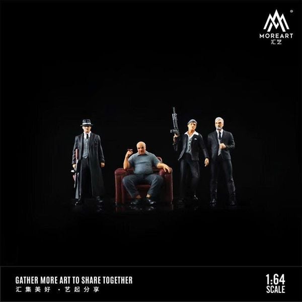  Mô hình nhân vật set figure 3 người Gang Boss Doll tỉ lệ 1:64 MoreArt MO223002 