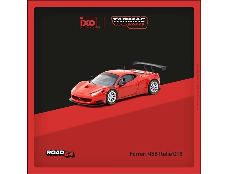  Mô hình xe Ferrari 458 Italia GT3 Red tỉ lệ 1:64 Tarmac Works T64R-074-RE 