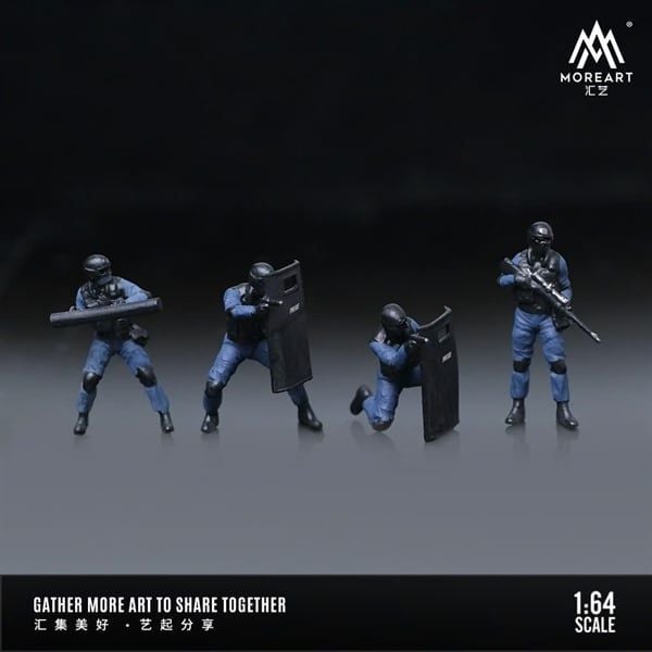  Mô hình set 4 nhân vật SWAT tỉ lệ 1:64 MoreArt MO223023 