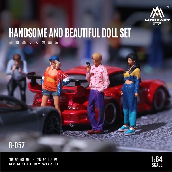  Set mô hình nhân vật 3 người 2 nữ - 1 nam đẹp trai handsome and beauty doll tỉ lệ 1:64 MoreArt MO223057 