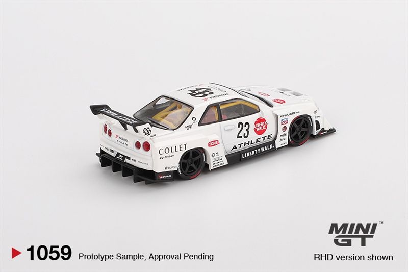  Mô hình xe Nissan LB-ER34 Super Silhouette ATHLETE/COLLET bản card tỉ lệ 1:64 MiniGT MGT01059 NO CHASE 