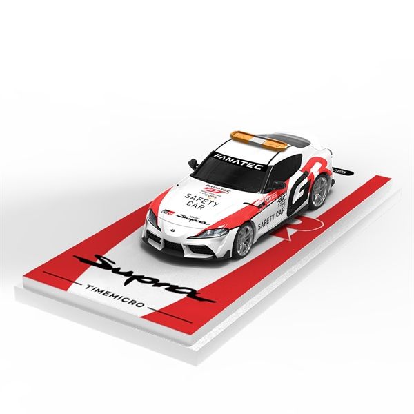  Mô hình xe Toyota Supra A90-Safety Car White Red tỉ lệ 1:64 Time Micro TM647413 