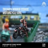  Mô hình nhân vật nữ và xe Triumph Bobber 1200c Motorcycle Girl tỉ lệ 1:64 MoreArt MO222070 