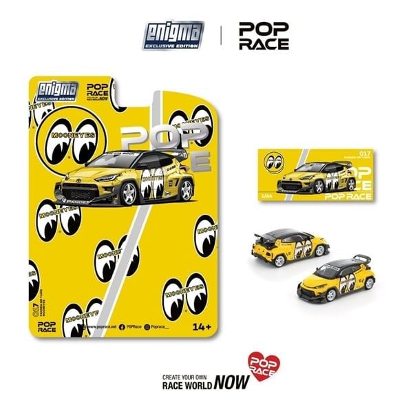  Mô hình xe Pandem Yaris Mooneyes bản card tỉ lệ 1:64 Poprace x Enigma PRE017 