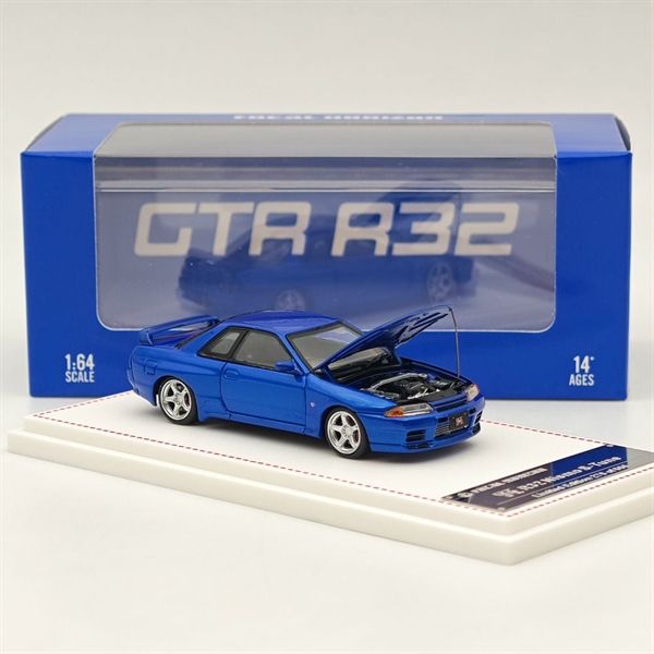  Mô hình xe Nissan Skyline GT-R 3rd generation R32 Nismo S-Tune Blue tỉ lệ 1:64 Focal Horizon OT64180 