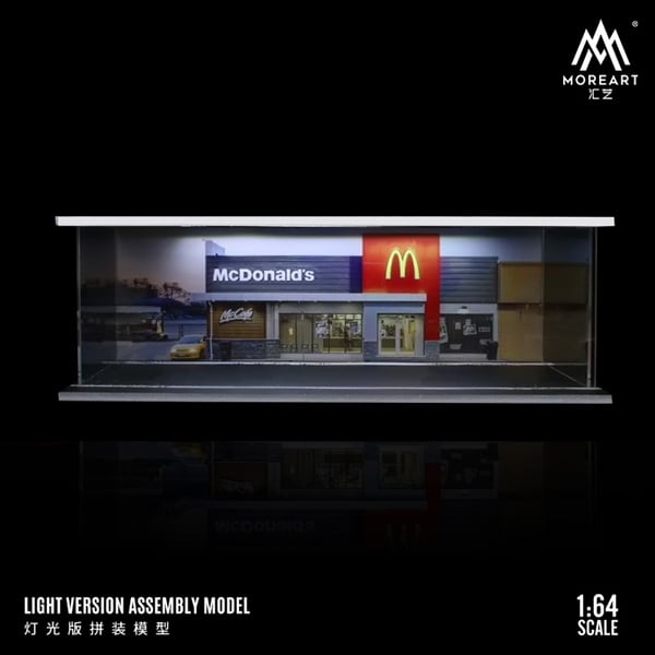  Hộp trưng bày mica mô phỏng cửa hàng McDonald's kích thước 30x13.3x10cm tỉ lệ 1:64 MoreArt MO914203 