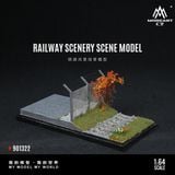  Hộp trưng bày mô phỏng sa bàn bãi đỗ xe kèm đường ray kích thước 18x8.5x8.6cm Railway Scenery tỉ lệ 1:64 MoreArt MO901322 