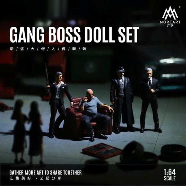  Mô hình nhân vật set figure 3 người Gang Boss Doll tỉ lệ 1:64 MoreArt MO223002 