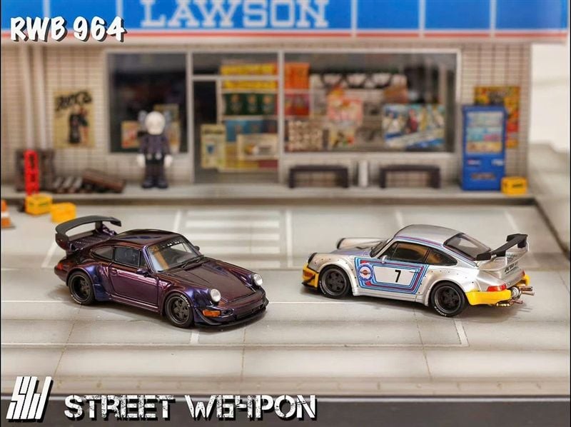  Mô hình xe Porsche RWB 964 tỉ lệ 1:64 Street Weapon OT64442 