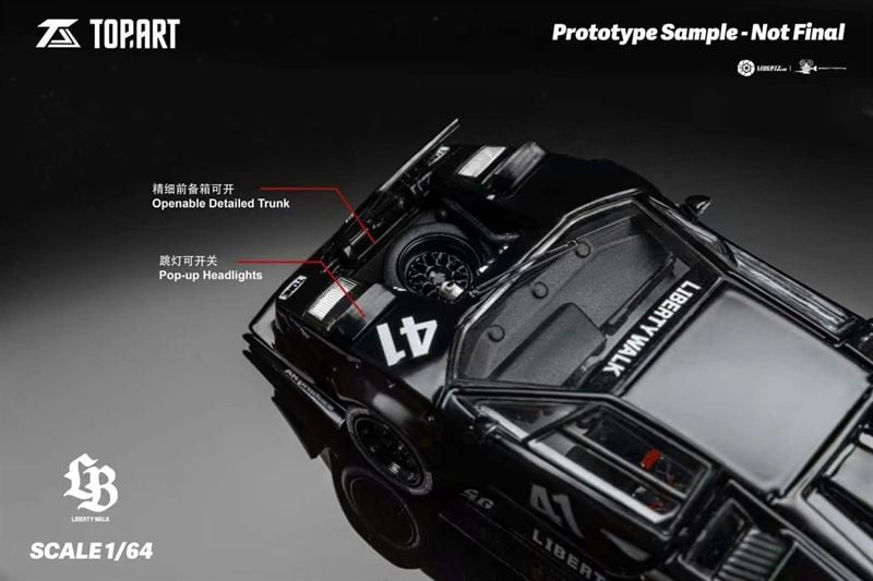  Mô hình xe Lamborghini Countach LPI800-4 LBWK Liberty Walk full open limited edition 2000pcs tỉ lệ 1:64 Topart TAO640002 