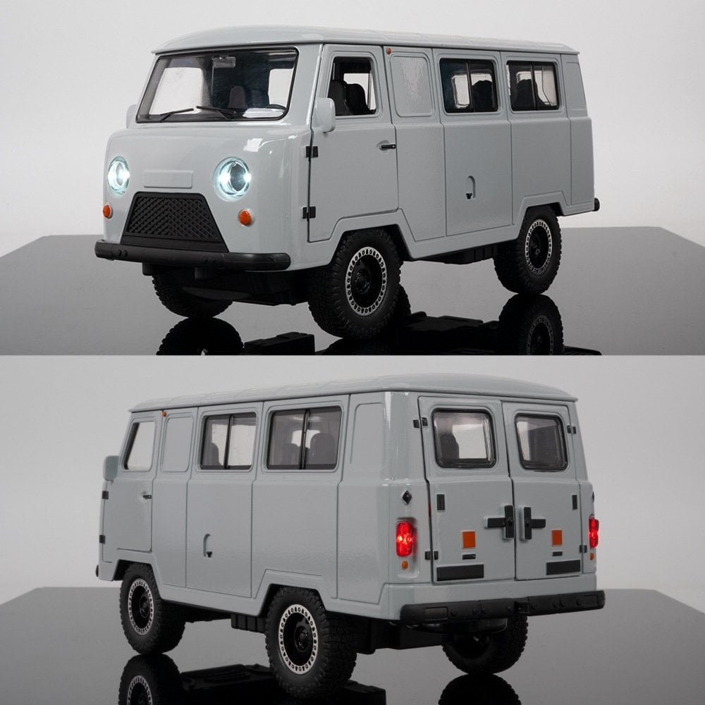  Mô hình xe Nga UAZ Traveler kim loại có đèn âm thanh có trớn 1:18 OT395 