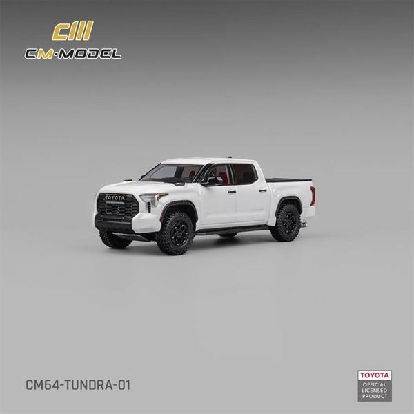  Mô hình xe Toyota Tundra white mở được nắp thùng tỉ lệ 1:64 CM model CM64-TUNDRA-01 
