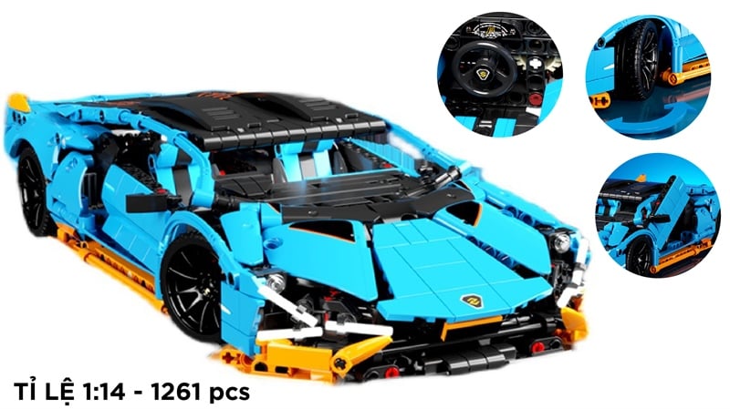  Mô hình xe ô tô lắp ghép Lamborghini Sian Technic 1261 pcs tỉ lệ 1:14 LG007 