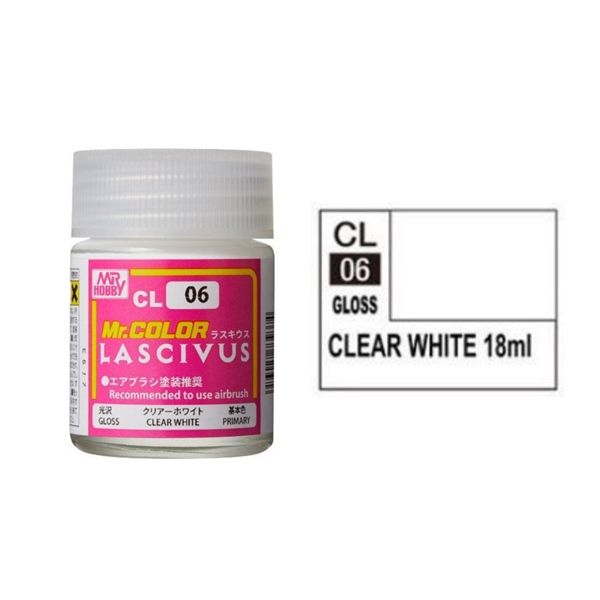  Lacquer CL06 Clear White Lascivus sơn mô hình màu Trắng mờ Lascivus 18ml Mr.Hobby CL06 