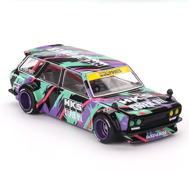  Mô hình xe DATSUN 510 WAGON HKS V1 tỉ lệ 1:64 Kaido House KHMG144L (Loose) 