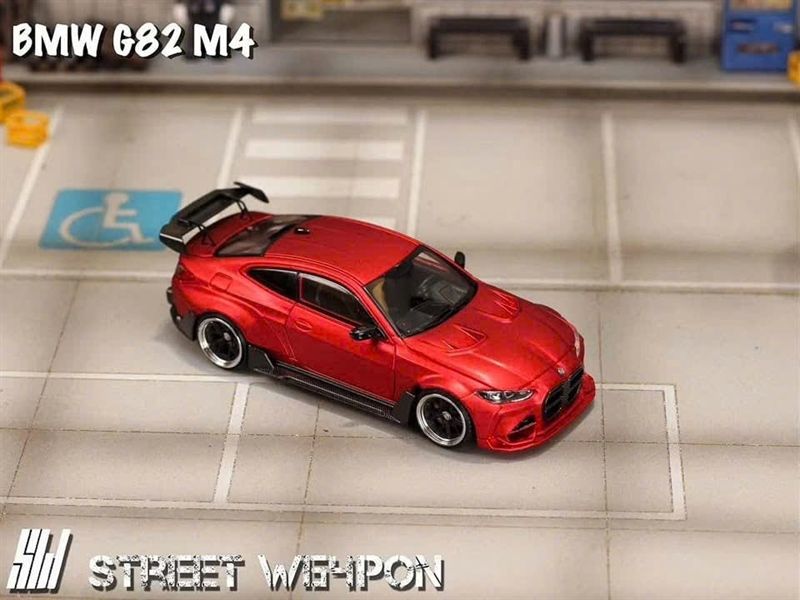  Mô hình xe BMW G82 M4 Wide-Body Modified limited 500pcs tỉ lệ 1:64 Street weapon OT64407 