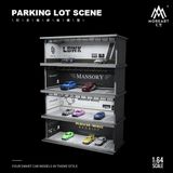 Hộp trưng bày mica mô phỏng bãi đỗ xe LBWK kích thước 30x13.3x10cm tỉ lệ 1:64 MoreArt MO914023 