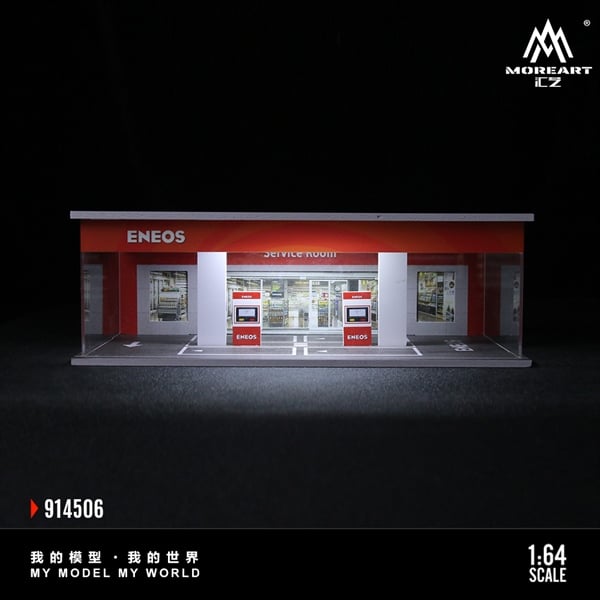  Hộp trưng bày mô phỏng trạm xăng dầu ENEOS có đèn - mica bảo vệ tỉ lệ 1:64 MoreArt MO914506 