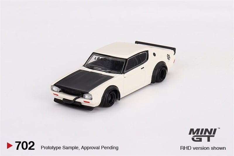  Mô hình xe ô tô Nissan Skyline Kenmeri Liberty Walk LBWK white tỉ lệ 1:64 MiniGT MGT00702 