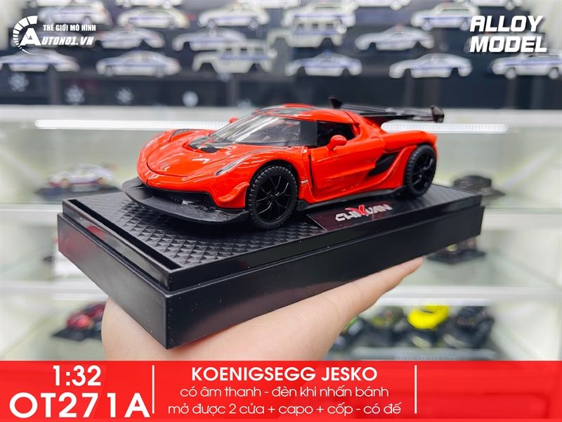  Mô hình xe Koenigsegg Jesko full open có đèn âm thanh tỉ lệ 1:32 Alloy model OT32044 