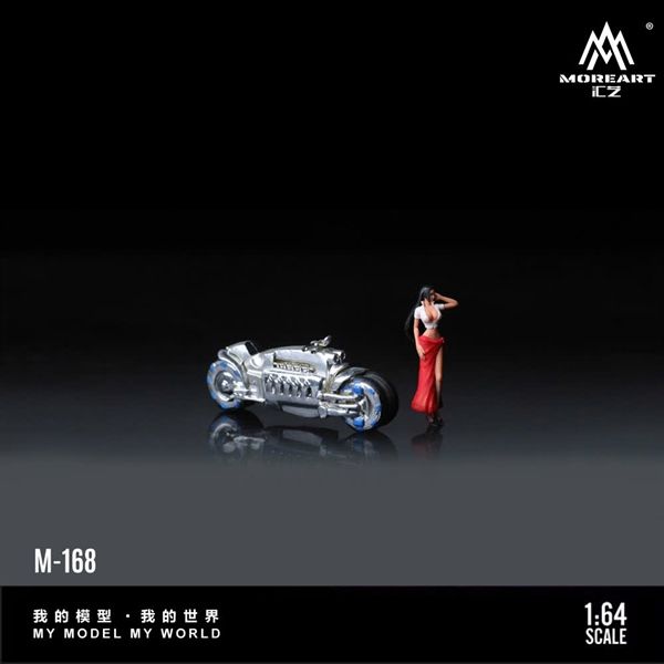  Mô hình nhân vật nữ và xe mô tô Dodge Tomahawk Silver Motorcycle Girl Figure resin tỉ lệ 1:64 MoreArtMO222168 