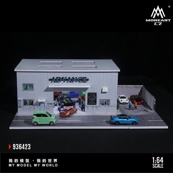  Hộp trưng bày mô phỏng nhà kho sửa chữa Yokohama Repair - có đèn tỉ lệ 1:64 MoreArt MO936423 